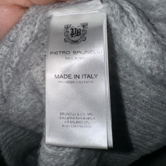 Pietro Brunelli Italian Wool Blend Oversized Grey Turtleneck Wide Sleeves Large - Picture 5 of 6